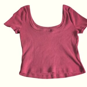 Women's Burgundy Scoop Neck Top